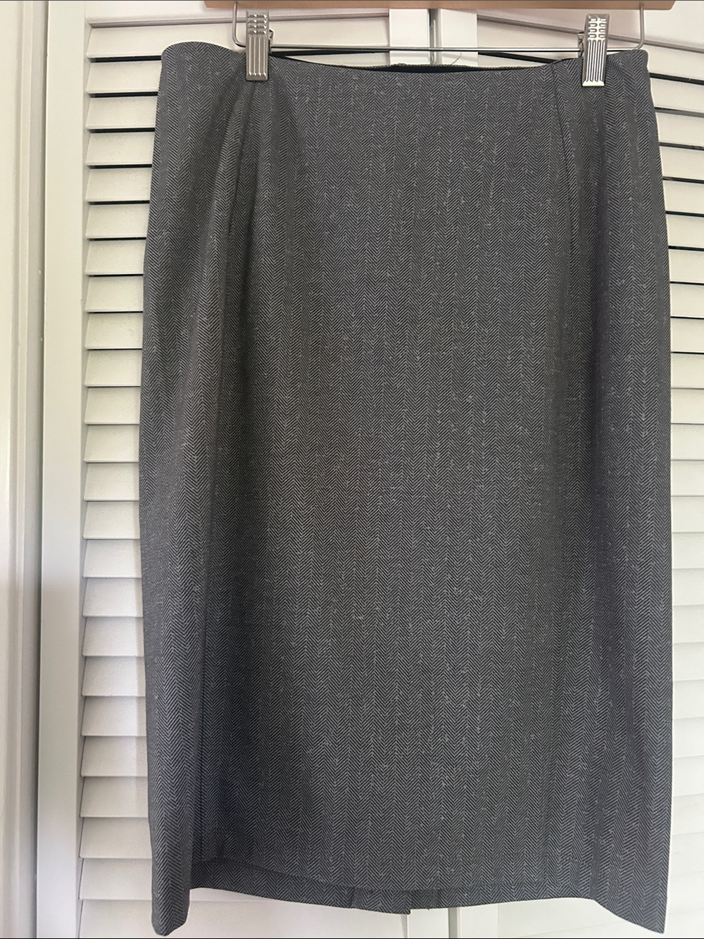 Liverpool Gray Herringbone Pencil Skirt